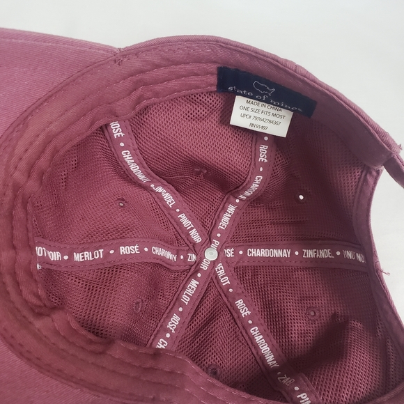 State of mind wine embroidered pink hat - Picture 5 of 6
